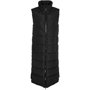 Noisy may Nmdalcon S/L X-Long Noos gewatteerd vest voor dames, zwart/detail: zwarte voering, M