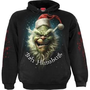 Spiral - Bah Humbug - Heren Trui met Capuchon - Zwart