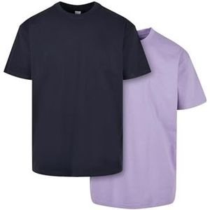 Urban Classics - Heavy Oversized 2-Pack Heren T-shirt - Blauw Paars