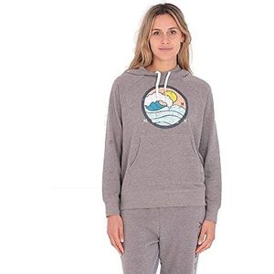 Hurley Ride The Tide Raglan Hoodie voor dames, Grijs, S