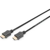 DIGITUS HDMI standaard aansluitkabel, type A - 3,0m - met Ethernetkanaal - FullHD 1080p/60Hz - compatibel met TV/beamer/monitor - vergulde contacten - zwart