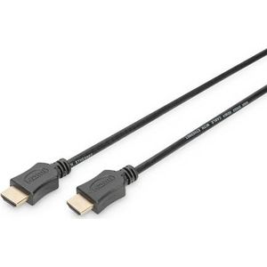 DIGITUS HDMI standaard aansluitkabel, type A - 3,0m - met Ethernetkanaal - FullHD 1080p/60Hz - compatibel met TV/beamer/monitor - vergulde contacten - zwart