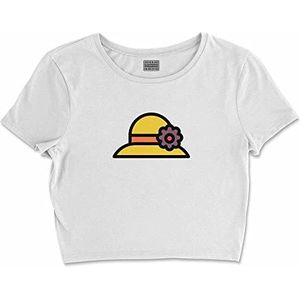 Bona Basics, Digitale print, basic T-shirt voor dames, 100% katoen, wit, casual, bovenstuk voor dames, maat: XL, Wit, XL (Kort)