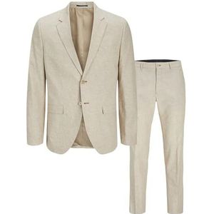 Jack & Jones JPRRIVIERA Linen Suit Slim Fit SN, traverine/pasvorm: slim fit, 48