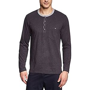 Schiesser heren shirt lange mouw shirt, grijs (208-antraciet-gemêleerd), 54