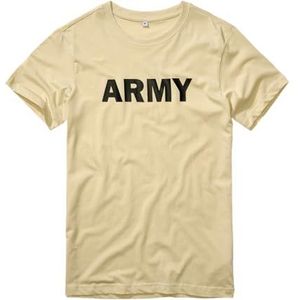 Shirt - Army - T-shirt - Ronde Hals - Kwartmouw - Normale Pasvorm