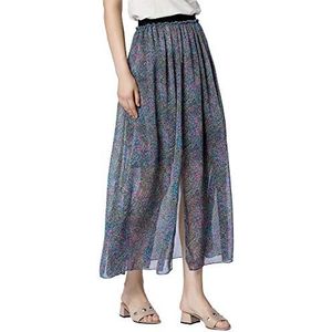 Apart Chiffonrok voor dames, Carmen-stijl, asymmetrisch, Petrol-multicolor, 42