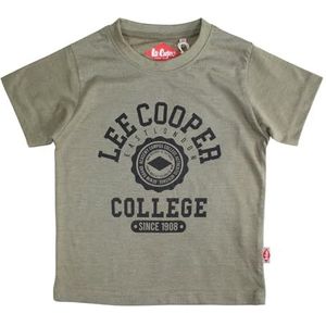 Lee Cooper T-shirt voor jongens, top met korte mouwen, katoen, polyester, kaki, 6 jaar, Kaki, 6 Jaren