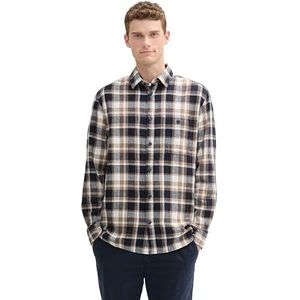TOM TAILOR heren overhemd, 36682 - Parasol Brown Twill Check, XXL