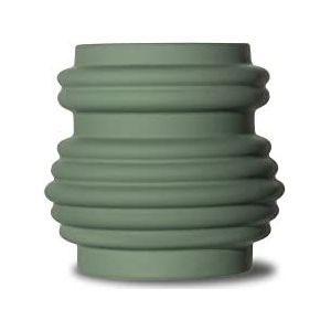 ByOn Mila vaas in de kleur: groen, gemaakt van aardewerk met rubberen oppervlak, afmetingen: ø16x15cm, 5260604912