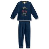Sanetta Jongenspyjama blauw | Hoogwaardige en comfortabele katoenen badstof pyjama voor jongens. Lange mouwen pyjama met automotief | Pyjamaset voor jongens, blauw, 92 cm