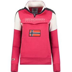 Geographical Norway Fagostino Lady - Dames-sweatshirt met capuchon en kangoeroezakken - sweatshirt voor dames, trui, casual, lange mouwen, warm, Roze Flash, M