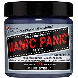 Manic Panic Blue Steel Classic Crème, veganistische en diervriendelijke semi-permanente haarkleur, 118 ml