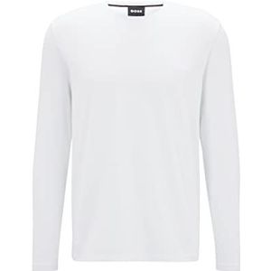 BOSS Heren Mix&Match LS-Shirt R Regular Fit Loungewear-Longsleeve van elastisch katoen, White100, L