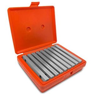 WEN 10349 18-delige precisie-geslepen 1/4-inch parallelle sets met koffer, chroom