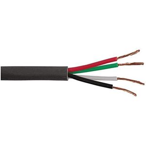 Pro Power 4CSPKCBL1.50 mmBLK100 m 4-Core Unscreened Speaker kabel, 30/0.24 mm, Zwart, 100 m