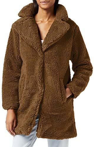 Urban Classics Oversized sherpa winterjas voor dames, mantel met haak en oogsluiting, maat XS tot 5XL, Middelground, 5XL Grote maten