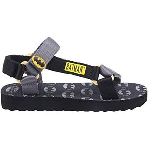 CERDÁ LIFE'S LITTLE MOMENTS, Klittenbandsandalen voor strand, gemaakt van polyester en bedrukt met Batman-karakters, rubberen flip-flops met hielbevestiging, officieel DC-licentieproduct, zwart, 31 EU