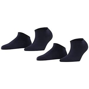 ESPRIT Dames Korte sokken Uni 2-Pack W SN Katoen Kort eenkleurig Multipack 2 Paar, Blauw (Marine 6120), 39-42