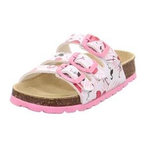 Superfit 1-800113 Pantoffels met voetbed, voor meisjes, wit roze 1090, 25 EU
