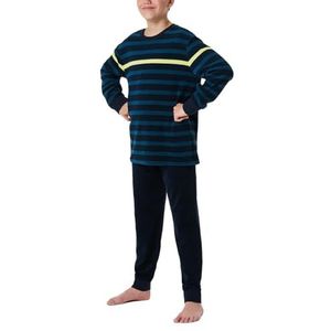 Schiesser Jongenspyjama, warme kwaliteit badstof - fleece - interlock - maat 140 tot 176 pyjamaset, Nachtblauw 181999, 164