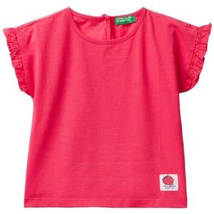 United Colors of Benetton T-shirt voor meisjes en meisjes, Rood, 1 jaar