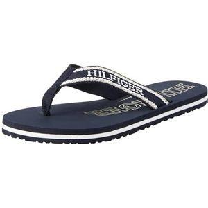 Tommy Hilfiger Dames Hilfiger Beach Sandal Flip Flop, Space Blue, 5 UK, Ruimte Blauw, 38 EU