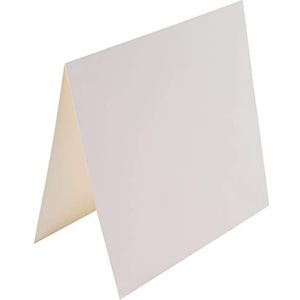 Vaessen Creative Grote vierkante Florence blanco knutselkaarten, ivoor, set van 25, bijpassende enveloppen beschikbaar, 15,5 x 15,5 cm