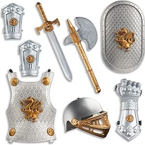 Dress Up America Knight Armor Set for Kids - Middeleeuwse schild en helm Playset - Royal Knight Dress Up for Boys