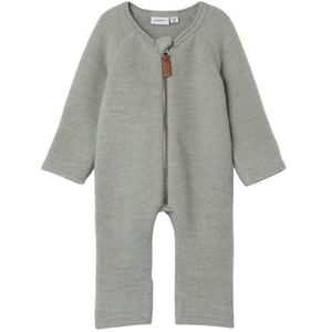 NAME IT Nbmwmino Wool Bru Ls Suit Noos rompertje voor jongens, grijs, 68 cm