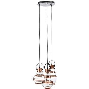 Homemania hanglamp Atlantic kroonluchter plafondlamp, meerkleurig van glas, metaal, 35 x 35 x 120 cm, 3 x Max 40 W, E27