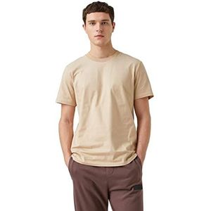 Koton Basic T-shirt voor heren, regular fit, Beige (050), XXL