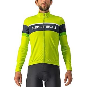 Castelli Passista Jersey, lange mouwen, voor heren, Electric Lime/Savile Blue-Gree, M