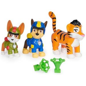 PAW Patrol Jungle Pups, Figurines articulées Chase, Tracker & Tiger avec lance-projectile, jouets pour les garçons et