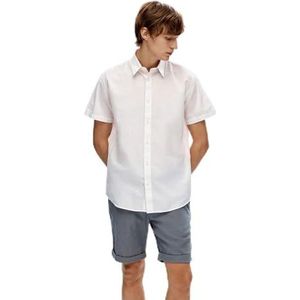 Slhreg-New Linen Shirt Ss Noos, wit, XXL
