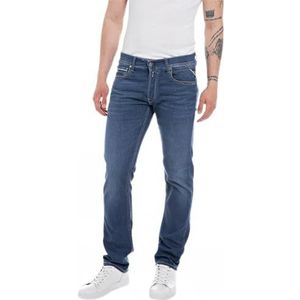 Replay Herenjeans Grover Straight-Fit X-Lite Plus met stretch, 007, donkerblauw, 28W x 30L