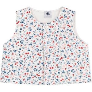 Petit Bateau Mouwloos vest voor babymeisjes, wit/multico, 6 Maanden