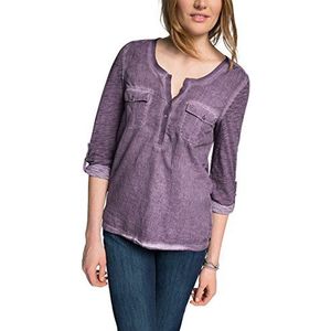 edc by ESPRIT Damesshirt met lange mouwen in blouses, Violet (Dark Purple 500), XS