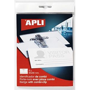 APLI 11745 naambordje met clip, 90 x 56 mm, 5 stuks