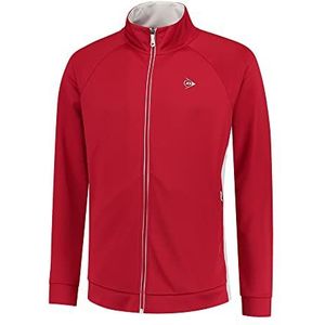 Dunlop Heren Club Heren Knitted Jacket Tennis Shirt, Rood/Wit, M, rood/wit, M