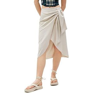 Koton Dames Midi Viscose Tie Detail Rok, Stone (080), 40