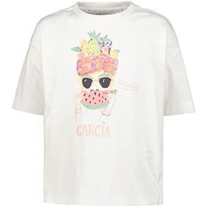Garcia Kids Meisjes-T-shirt met korte mouwen, gebroken wit, 128/134, off-white, 128 cm