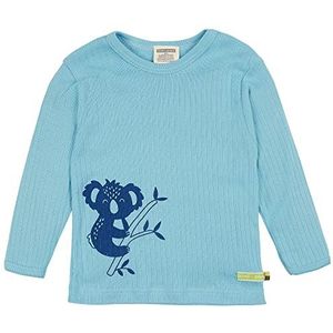 loud + proud Uniseks Derby Rib, GOTS-gecertificeerd T-shirt voor kinderen, lagoon, 62/68 cm