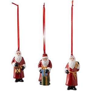 Villeroy & Boch Nostalgische ornamenten Santa Claus, set 3-delig, wit, 8x3,5cm 14-8331-6687 kleurrijk
