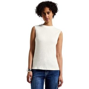 Street One Structuurtop voor dames met coltrui, off-white, 36
