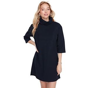 TRENDYOL Vrouw Mini Shift Oversize gebreide jurk, marineblauw, S