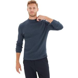 Trendyol Heren Plain Slim Sweater met hoge hals, Indigo, XL, Indigo, XL