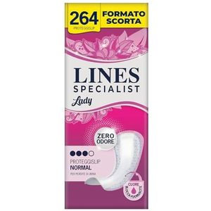 Lines Specialist Lady Inlegkruisjes, normaal voor incontinentie, voor dames, ultradun en geurvrij, 12 verpakkingen van 22 stuks