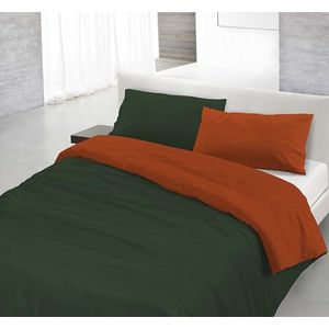 Italian Bed Linen Beddengoedset, natuurlijke kleur, olijfgroen/terra, tweepersoonsbed