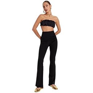 Trendyol Black Flare Knitted Pants Dames Shorts, zwart, M